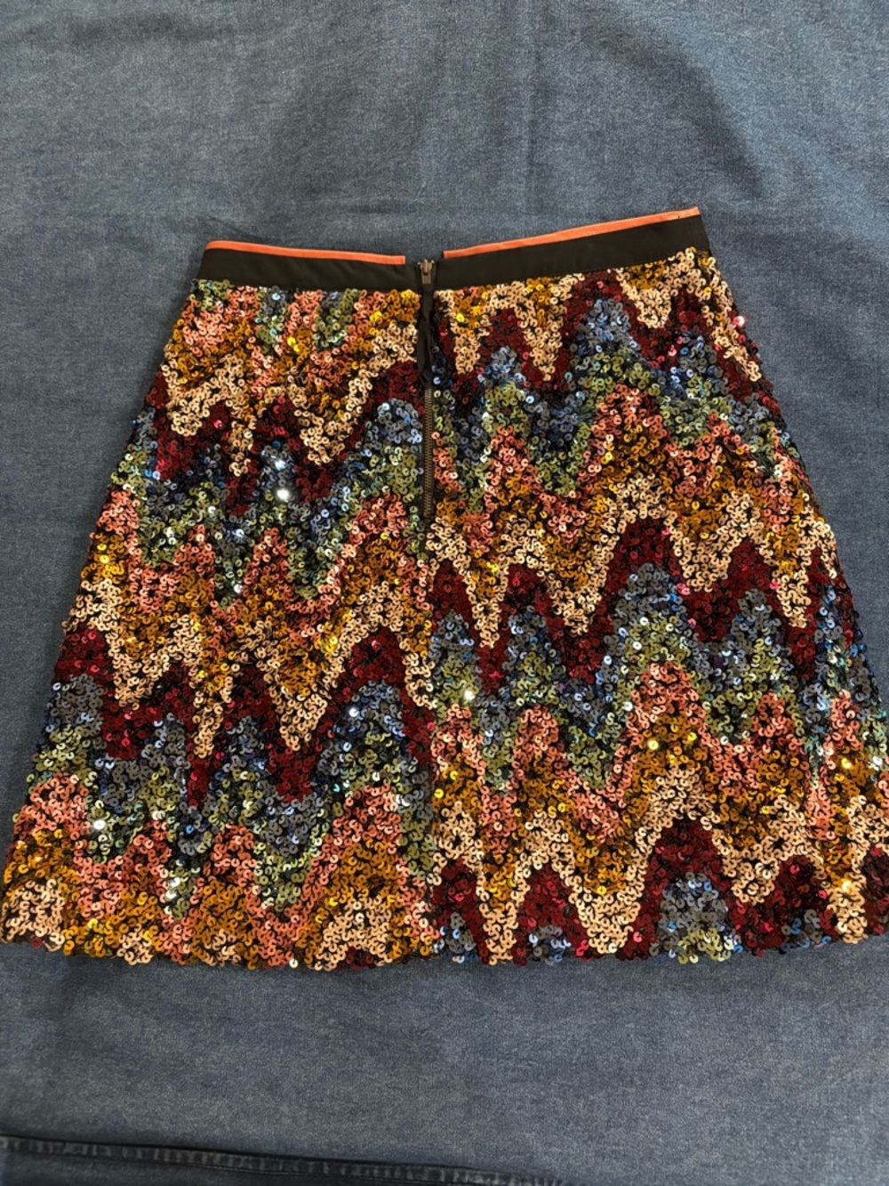 Anthropologie Maeve sequin zig-zag mini skirt sz 4 - Picture 5 of 7
